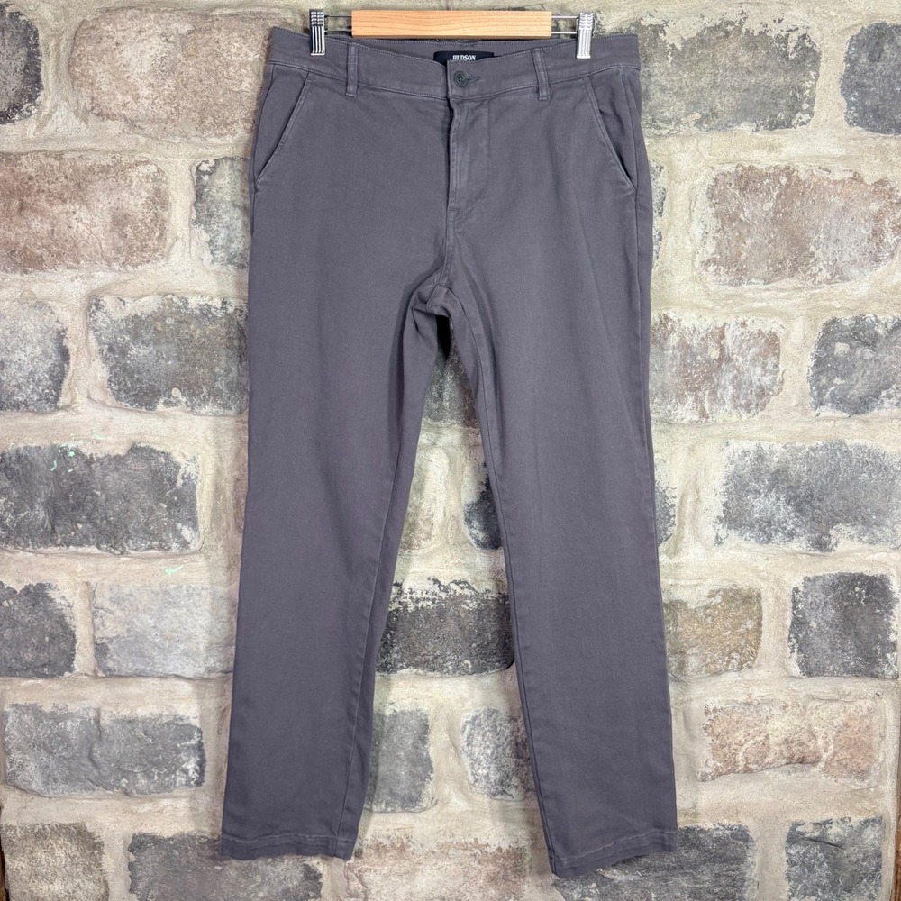 Hudson Los Angeles Women's Charcoal Gray Slim Straight Chino Pants 31 Preppy
